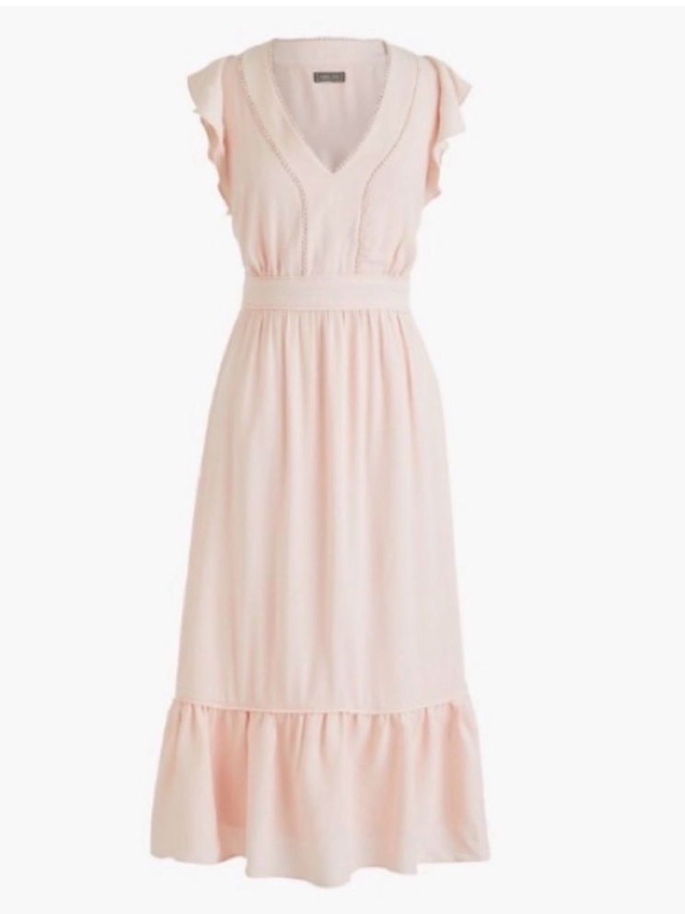 J. Crew Light Blush V-Neck Maxi Dress